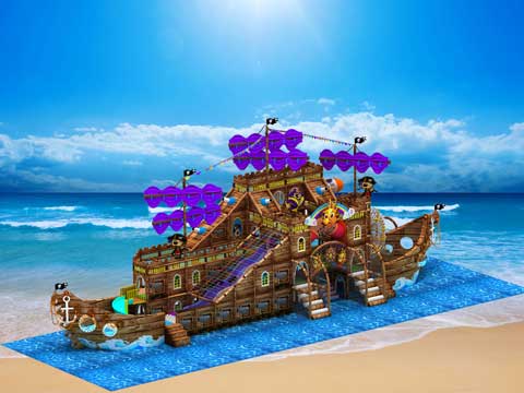 Pirate Ship Themed Indoor Playground Equipment 