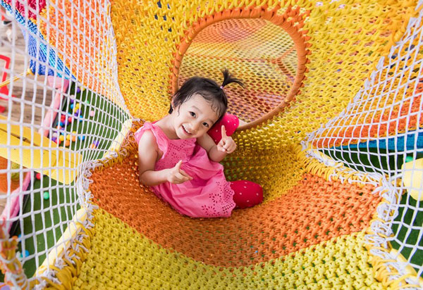 Climbing rope net games for indoor playground equipment