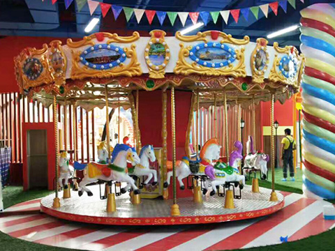 Carousel ride for indoor playground use 