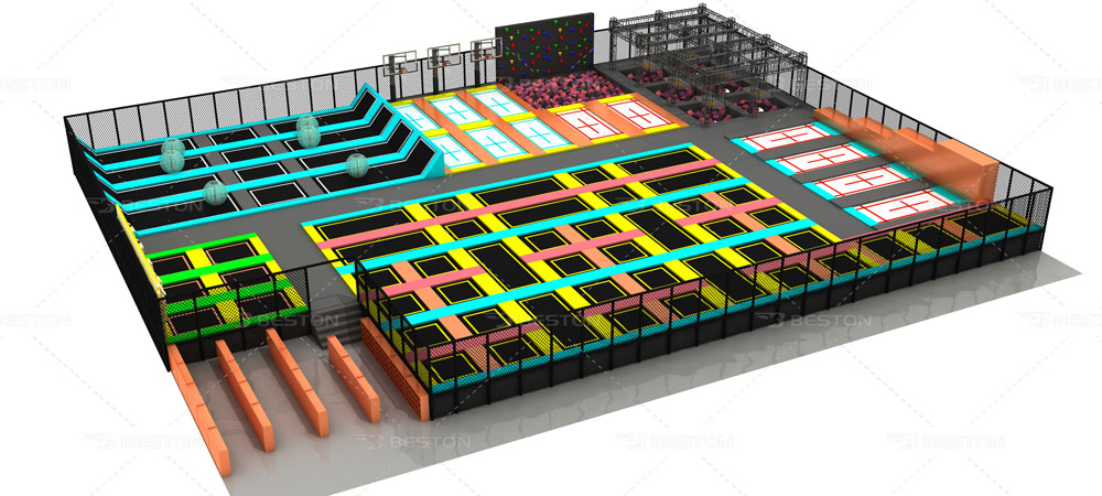 Trampoline areas for indoor playground in Malaysia