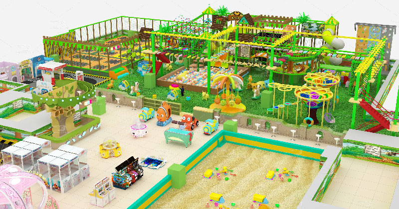 Large forest theme indoor playground structures