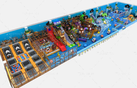 Final rendering of pirate ship theme indoor playground equipment for Turkey customer