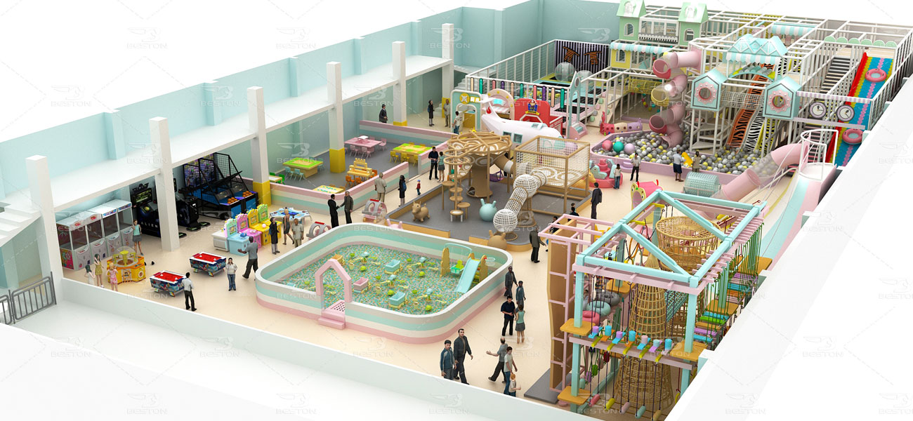Macaron style indoor play area equipment in the USA