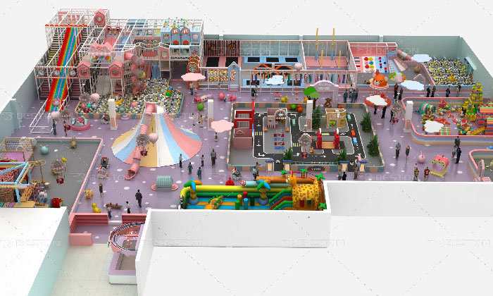 Macaron theme indoor soft play area equipment for Qatar