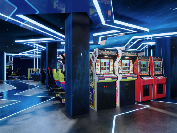 Electric video games in the indoor play centre equipment 