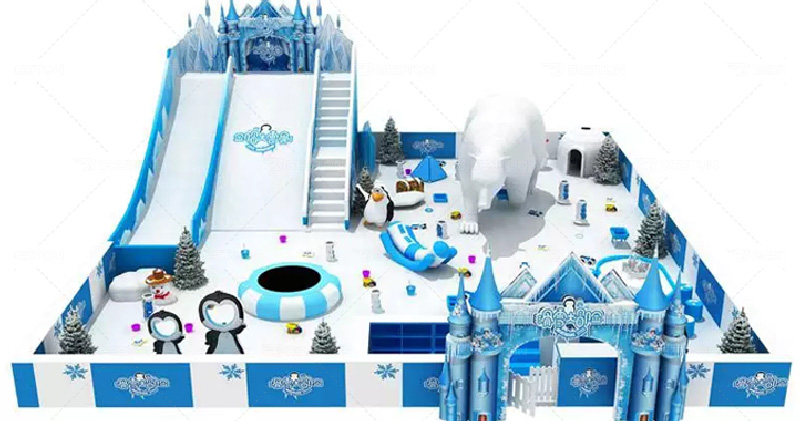 Snow themed playland equipment for kids